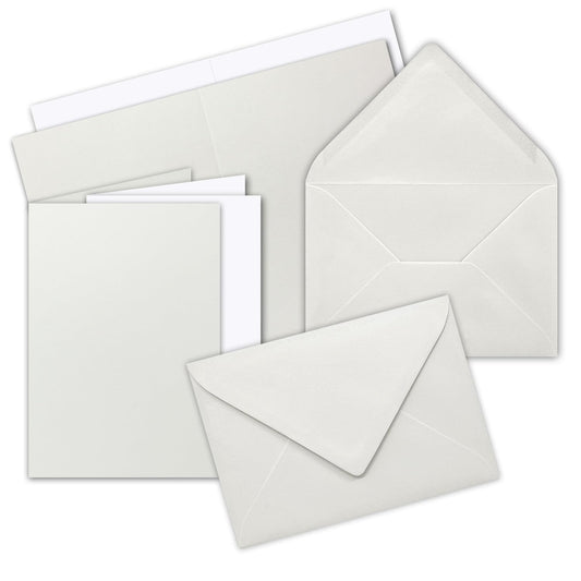 75x folding cards set A6/C6 with light grey envelopes - including inserts - 14.8 x 10.5 cm - premium quality - FarbenFroh