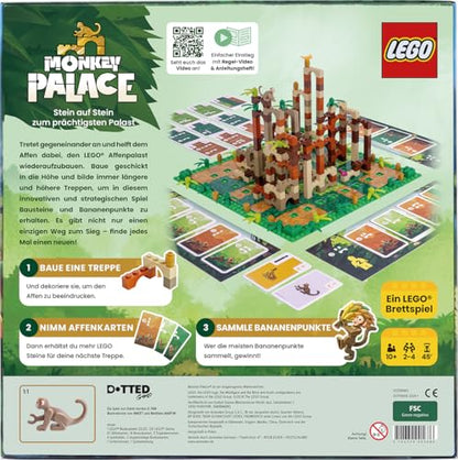 Asmodee - Monkey Palace: A Lego board game - brick by brick to the grandest palace! Fun family building game for kids and adults - Ages 10+, 2-4 players, 45 minutes per game.