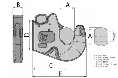 2-piece lower link catch hooks quick coupler Cat.2s up to 66 kW / 90 HP with ball grey