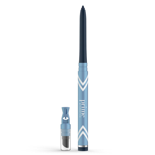 PRIME PROMETICS PrimeEyes Glide Eyeliner for mature women - waterproof, long-lasting and smudge-proof - gel-cream texture, discreet sharpener and effective applicator (Sapphire Blue)
