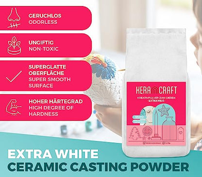 Keracraft Casting Plaster White 4.5kg - White casting plaster for creative projects.