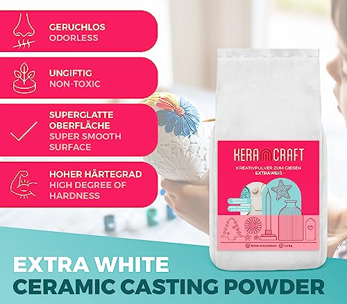 Keracraft Casting Plaster White 4.5kg - White casting plaster for creative projects.