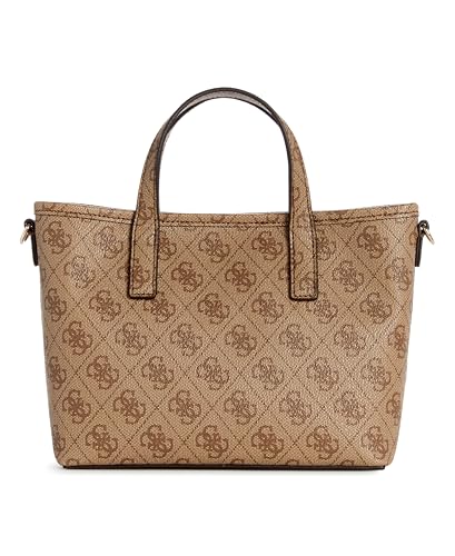 GUESS Women's Latona Tote Mini Handbag, Shoulder Bag, Latte Logo