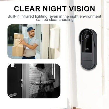 Wireless video doorbell with camera outdoor IP65 waterproof 1080P wireless doorbell 4.3 inch IPS screen doorbell 170° HD camera intercom infrared night vision two-way audio.