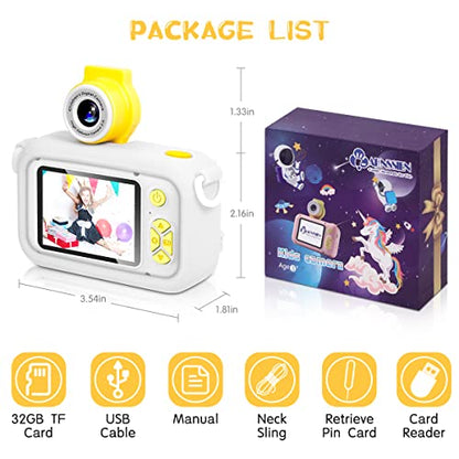 Kids Camera, ARNSSIEN 180° Flip Lens Camera for Kids, 2.4in IPS LCD Digital Camera with Silicone Case, Child Selfie Camera for 3-10 year-old Girls and Boys. Great Christmas or Birthday Gift Toddlers Toy.
