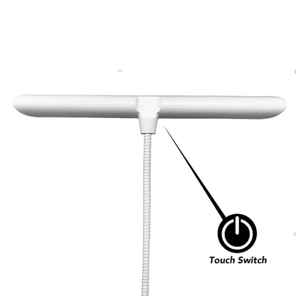 Infitronic IN18LEDKLW - 18 LEDs piano light, table lamp, warm white light, dimmable, USB Type-A charging port (white variant)