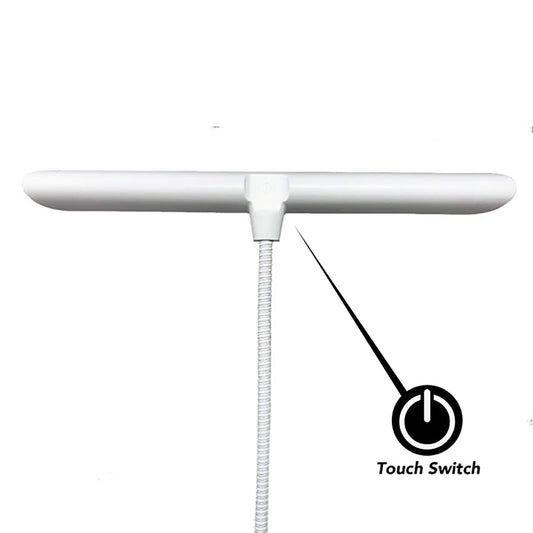 Infitronic IN18LEDKLW - 18 LEDs piano light, table lamp, warm white light, dimmable, USB Type-A charging port (white variant)