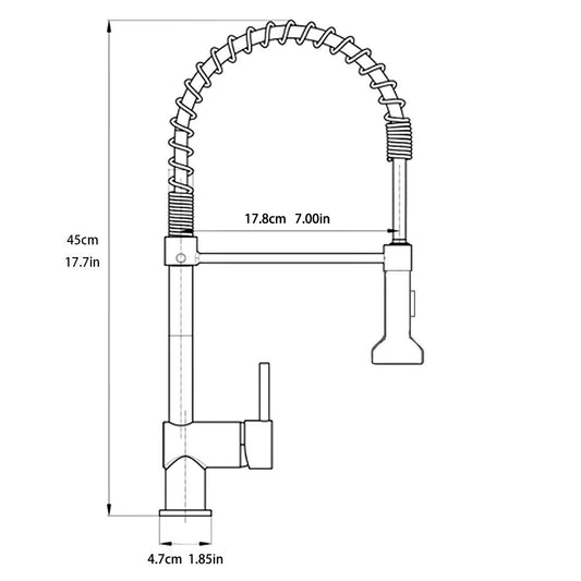 Aimadi kitchen faucet mixer tap kitchen faucet spiral spring faucet kitchen sink dish rinse sink faucet single lever mixer pull-out brushed nickel.