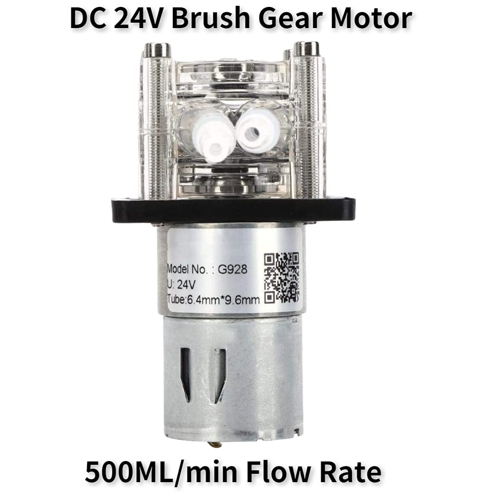 Fafeicy G928 24V Peristaltic Pump with card slot design, 500 ml/min high flow peristaltic pump. High-quality dosing pump for aquarium laboratory, 304 stainless steel screw, and ball bearing (24V)