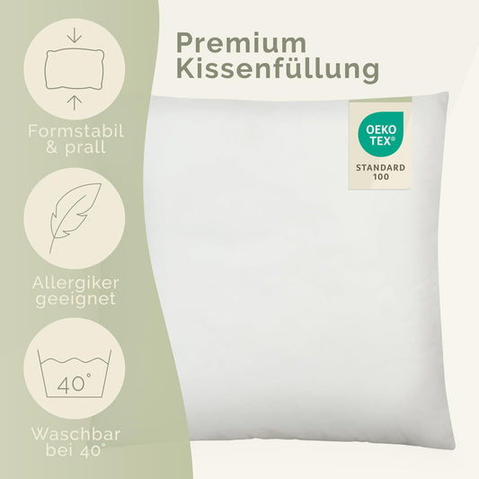 Blumtal cushion filling 50x50 cm 4-pack - Oeko-TEX certified cushion 50x50 cm filling - 50x50 cm polyester cushion - washable inner cushion 50x50 cm - cushion cover 50x50 cm - soft 50x50 cm filler pillow.