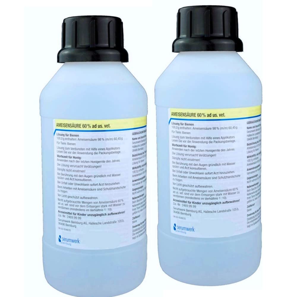 2 liters double pack - formic acid 60% ad us. vet. | Original Serumwerk Bernburg Germany | for bees against Varroa | for Varroa treatment