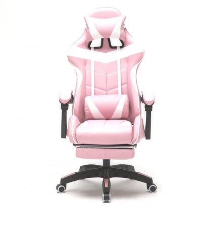 VDD Gaming Chair with Footrest Cyclone Teenagers - Office Chair - Racing Gaming Chair - Pink White