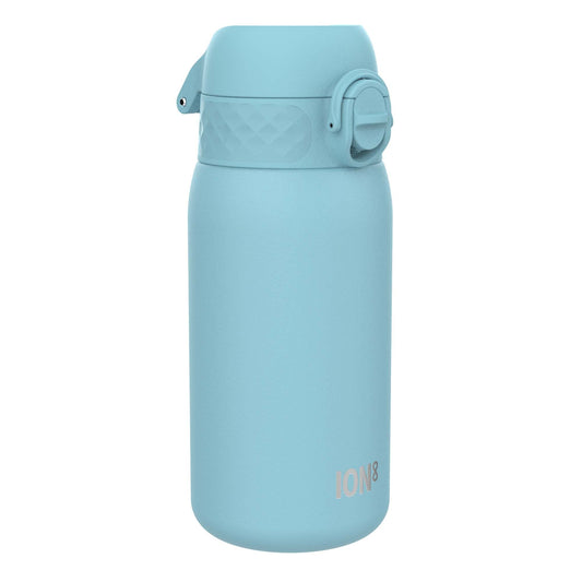 ion8 Kids Water Bottle, Stainless Steel Light 400ml, Not Insulated, Leak Proof, One-Hand Opening, Secure Locking, Dishwasher Safe, Foldable Lid, Handle, Easy to Clean, Alaska Blue