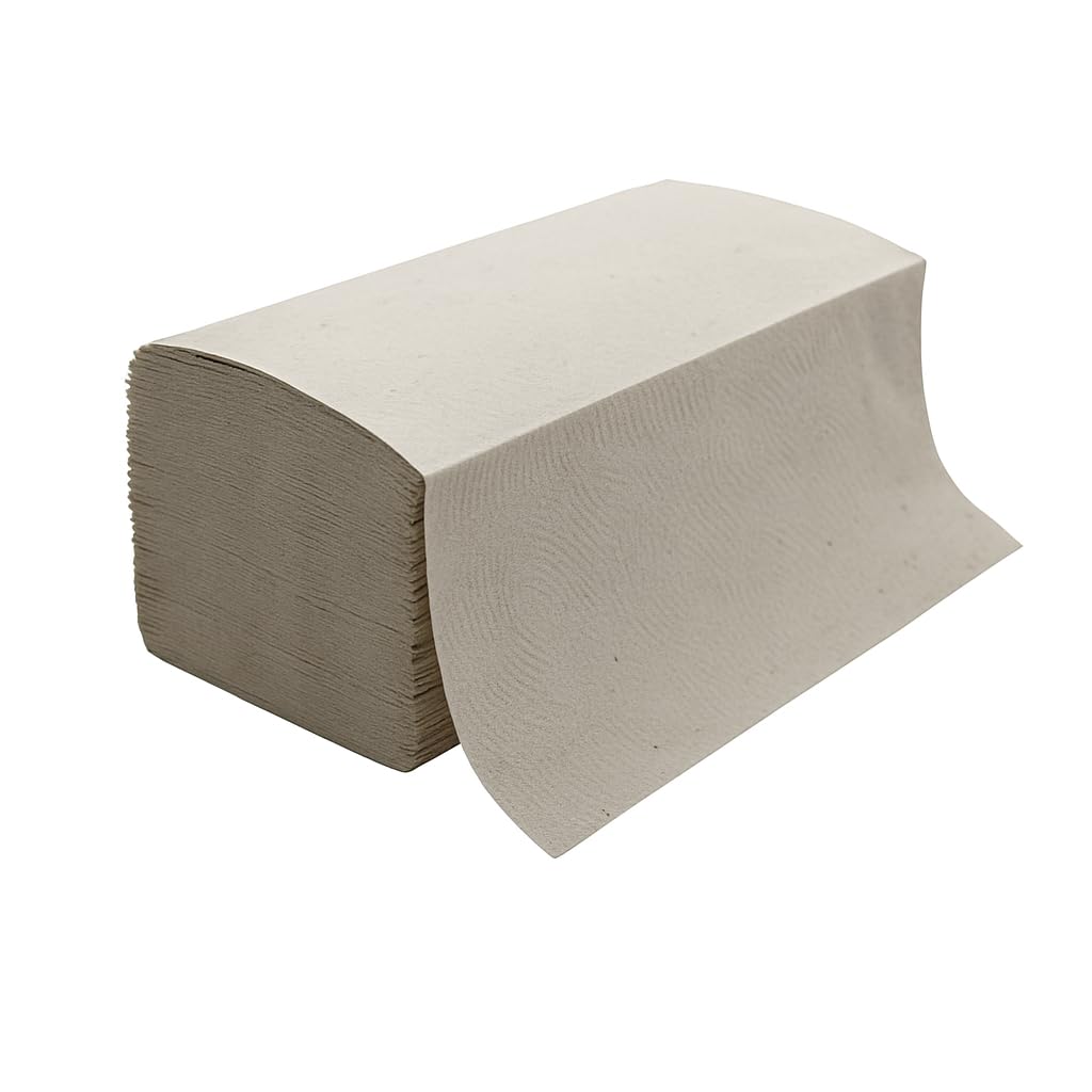 Paper towels 25x23 cm V-fold - 5000 pieces | 1-ply folded towels made of recycled paper | Disposable paper towels for dispensers | Bulk pack for office, workshop & gastronomy - Enpack Pakla
