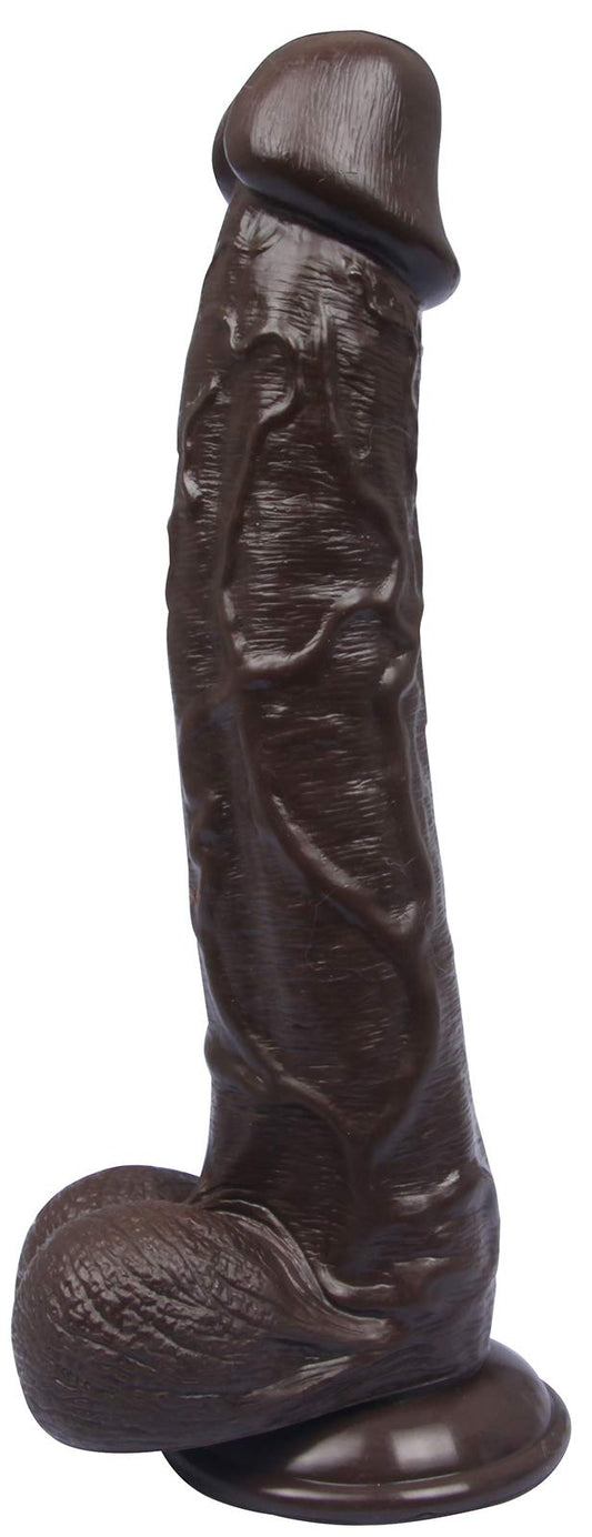 Xocity 27cm XLL Realistic Dildo with Strong Suction Cup, Dildos Sex Toy for Women, Men Anal Dildo Anal Plug, Dildo Large Long Sex Toy Set for Women (Black Chocolate Color)