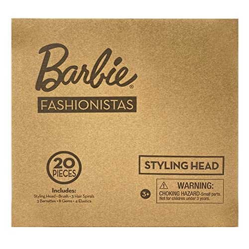 Just Play Barbie Blonde Hair Styling Head 20cm with 20 accessories for styling fun, for ages 3 and up.