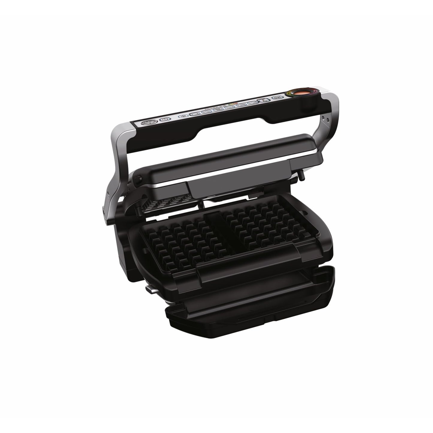 Tefal OptiGrill Waffle Plates, compatible with OptiGrill+ and Elite models, includes ladle, black, XA7248.