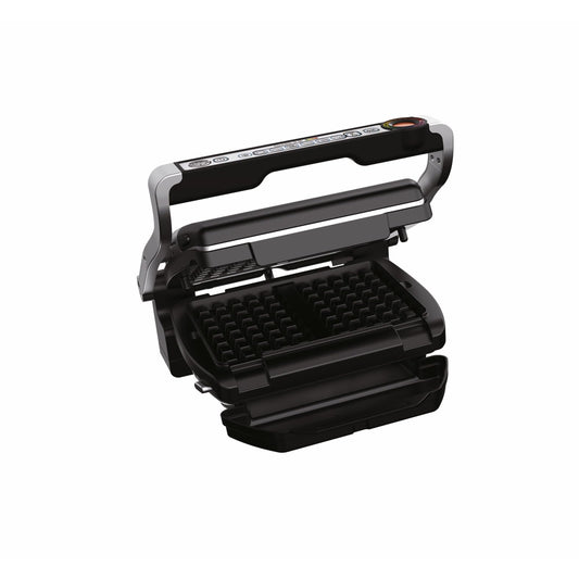 Tefal OptiGrill Waffle Plates, compatible with OptiGrill+ and Elite models, includes ladle, black, XA7248.