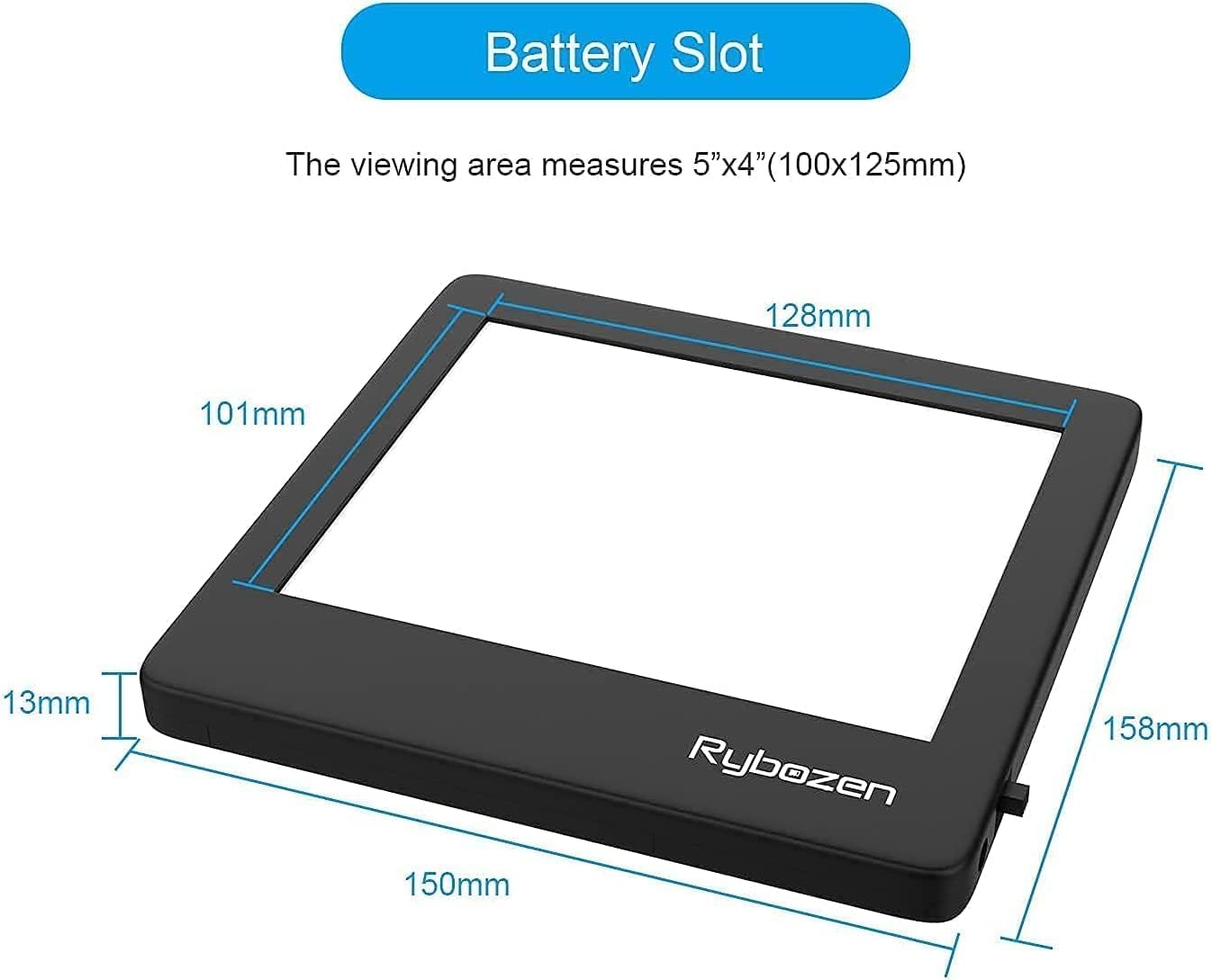 Rybozen Diascanner Ultrathin Portable Scanner - 5 x 4 Inch LED Light Panel- Convert 35mm Slides to Digital JPG Images - Scan Negatives and Film Photo Dias