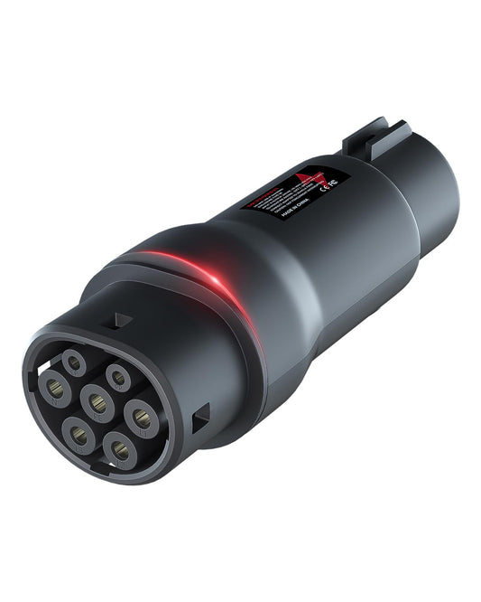 MCEVKELN EV charging adapter Type 1 to Type 2, single phase| IP54| 250V| 32A EV adapter for Type 2 PEV to Type 1 charging cable, car charger converter electric vehicle charging adapter, SAE J1772 to IEC 62196-2.