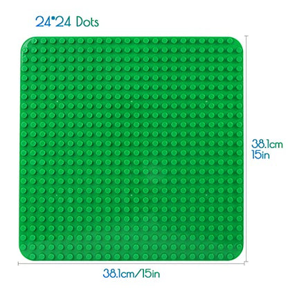 Large building plate compatible with Duplo bricks, big base plate, 38*38cm plate set for creative play, educational toy.