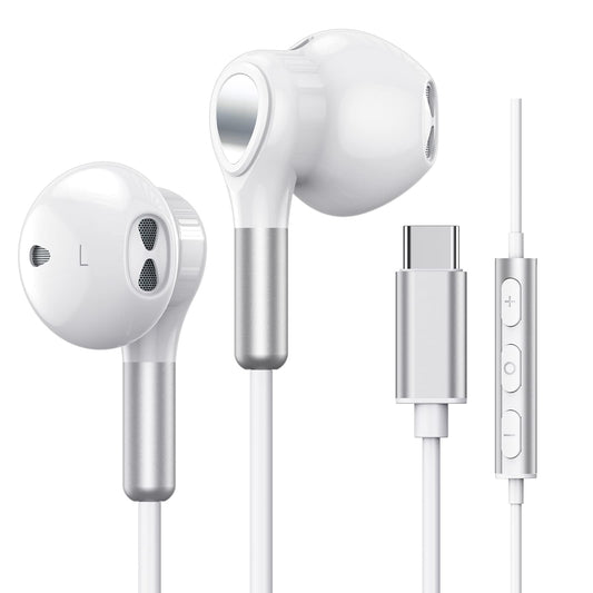 USB C headphones for Samsung Galaxy S24 S23 Ultra S22 S21 FE S20 A53 A54. USB C headphones with microphone, in-ear headphones with cable. USB Type C headphones for iPhone 16 15, iPad Pro Air 5 Mini 6, Google Pixel 9.