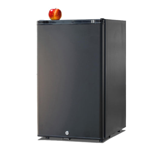 Techomey camping refrigerator, refrigerator 12V 230V, caravan refrigerator with lock and reversible door, RV refrigerator, quiet refrigerator for camping, car, room, black, 50L.
