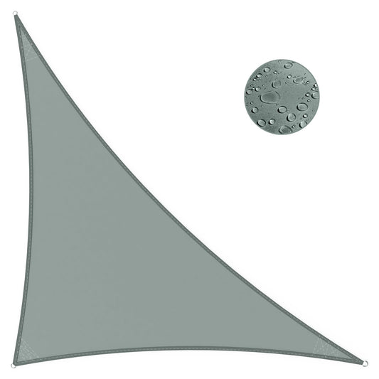 IOAOI triangular sun shade 3 x 4 x 5m, waterproof sun protection sun shade right triangle, 95% UV protection, including fastening ropes for balcony terrace garden (color: grey)