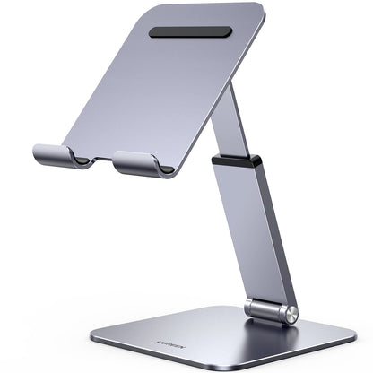 UGREEN Tablet Stand Height Adjustable Holder Aluminum Adjustable Height Holder compatible with iPad Pro Air Mini 11 12.9 Galaxy Tab S9+ Redmi Pad Huawei MatePad iPhone up to 12.9 inches.