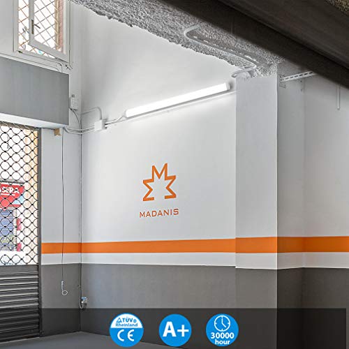 3 pieces 45W LED moisture-proof luminaire with motion sensor, 4950LM 150CM LED tube, IP65 waterproof cellar luminaire, ceiling lamp with motion sensor for office hallway stairs garage storage room, 4000K
