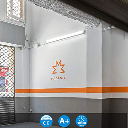 3 pieces 45W LED moisture-proof luminaire with motion sensor, 4950LM 150CM LED tube, IP65 waterproof cellar luminaire, ceiling lamp with motion sensor for office hallway stairs garage storage room, 4000K