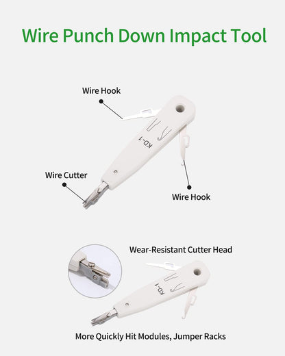 12 in 1 network tool set, network tool, with crimping pliers, suitable for RJ45, RJ11, RJ12 cables, ideal for computer maintenance, LAN cable testing, hole cable testing.
