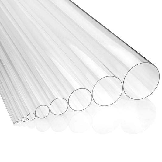 Acrylic tube XT Ø 50mm / 40mm (outer/inner), clear, transparent, 1000mm long - Zeigis® / colorless/PMMA/crystal clear/extruded