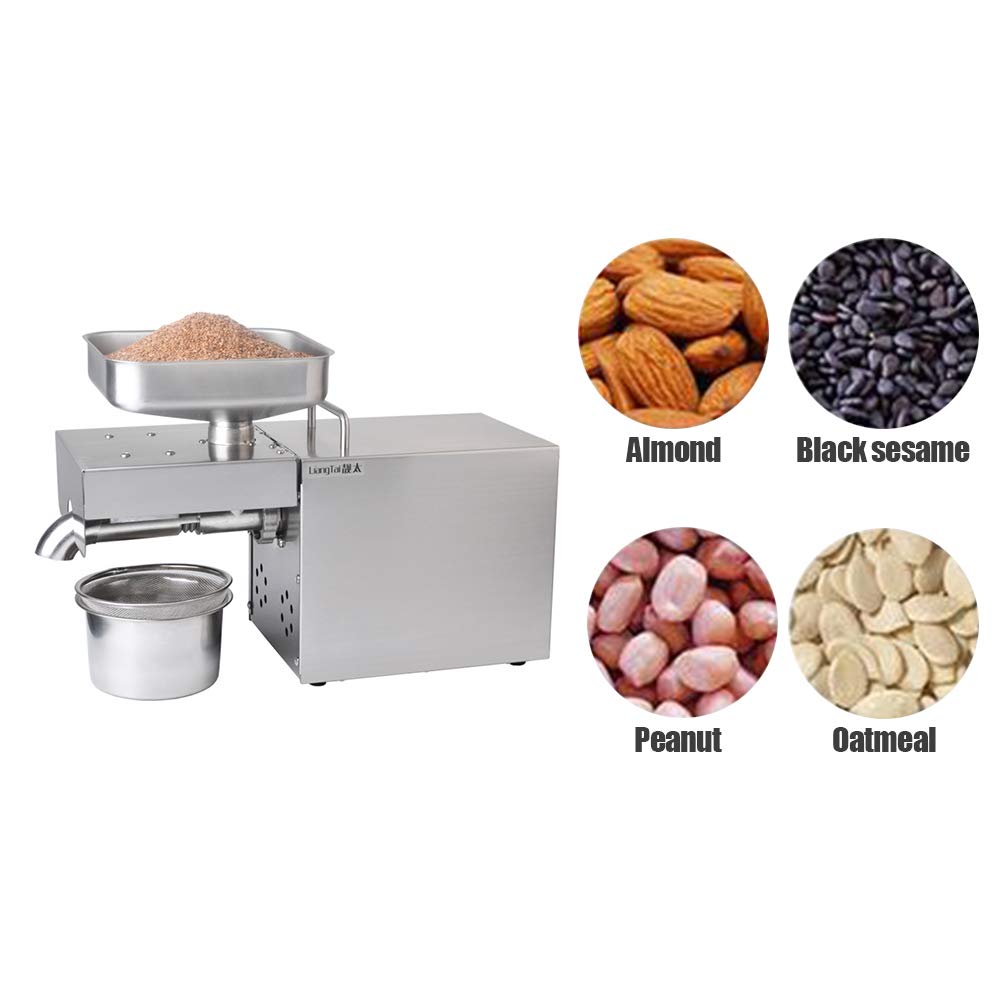 Automatic oil press 1500W Extractor Oil Expeller for flaxseed, peanut, hemp seed, sesame, sunflower.