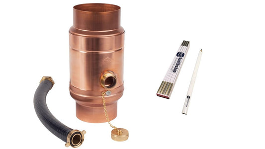 Plumbing Supplies & Sanitary Ware: Copper Rainwater Collector with Hose Connection 100mm + Ruler and Pencil - 85% water yield for downpipe and rain barrel.