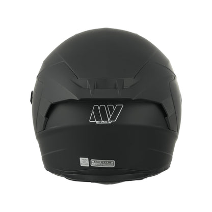 MY Motorcycle Full Face Helmet with Sun Visor for Men and Women, ECE 22.06 Approved, Model MY-936 (Matte Black, XS)