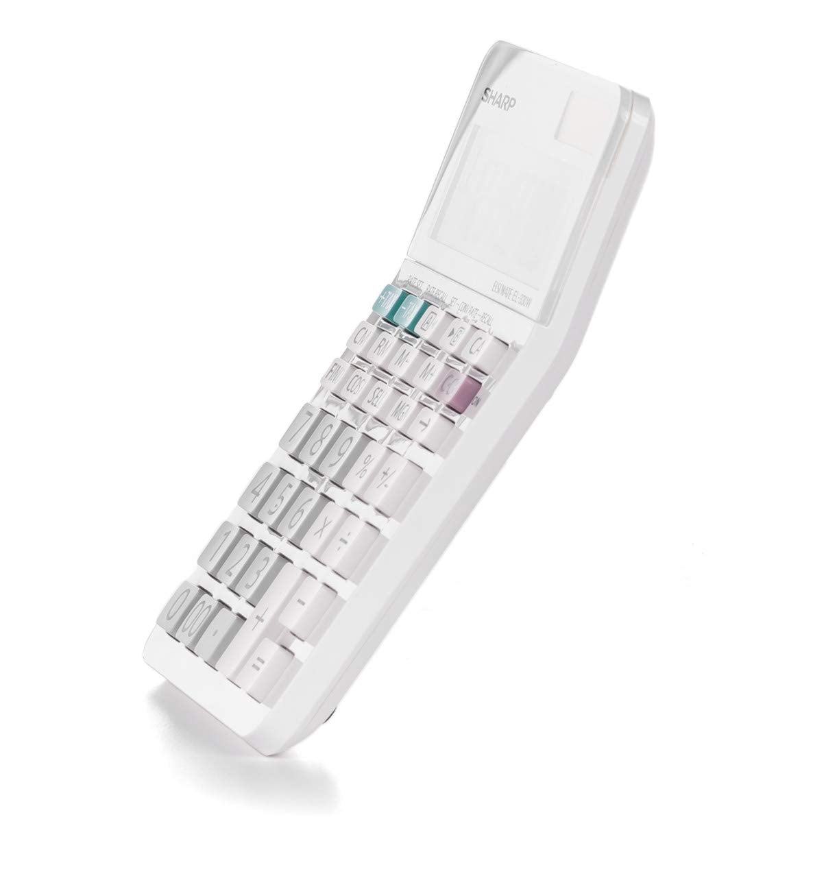 SHARP desk calculator with angled display (10-digit screen, solar/battery-powered) white SH-EL330W