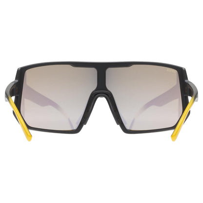 Uvex sportstyle 235 - sports glasses for women and men - 100% UVA, B, C protection - pressure-free fit & perfect grip - sunbee-black matt/yellow - one size