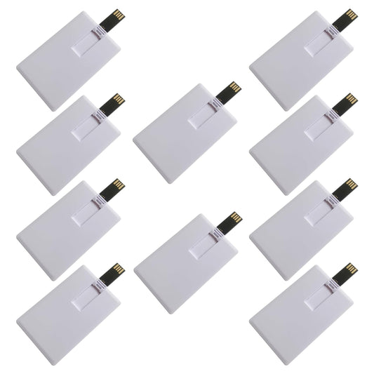 Fenglangrong 10 Piece USB Flash Drive, white 1GB credit card-shaped flash drive memory stick U disk thumb gift USB stick flat