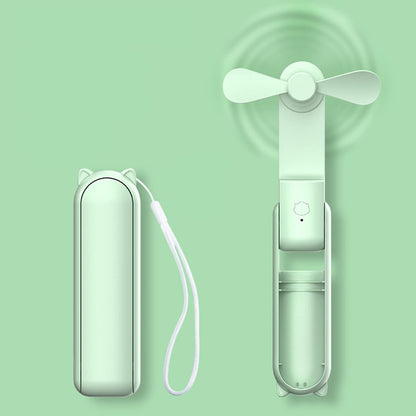 HZSK Handheld Mini Fan, Portable foldable fan with power bank, USB rechargeable small pocket fan, Personal fan with 3 speeds for women outdoor travel.