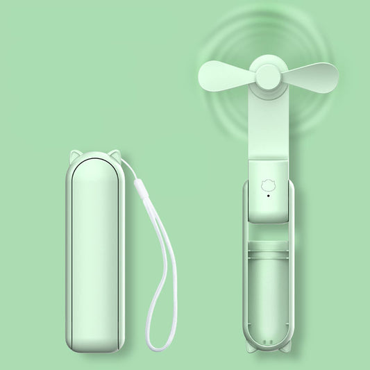 HZSK Handheld Mini Fan, Portable foldable fan with power bank, USB rechargeable small pocket fan, Personal fan with 3 speeds for women outdoor travel.