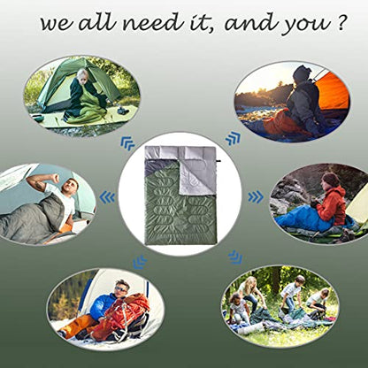 Tuphen Double Sleeping Bag, Sleeping Bag with 2 Pillows, Queen Size XL Bag for 2 People, Cold Warm Weather- 3 Season, Waterproof Adult Sleeping Bag for Camping, Backpacking or Hiking