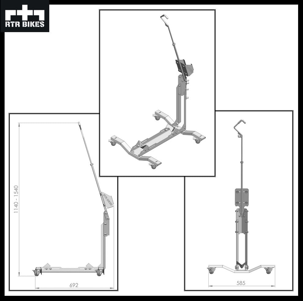 RTR BIKES BRUTUS UP PRO Professional Freestanding Bike Stand - Perfect for your garage, home, or bike shop.