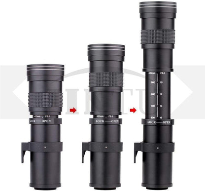 JINTU 420-800mm f/8.3 telephoto lens, EF manual zoom lens for Canon SLR 90D 80D 4000D 2000D 1500D 1300D 1200D 850D 800D 750D 600D 500D 250D 60D 70D 50D 5D 1D 7D.