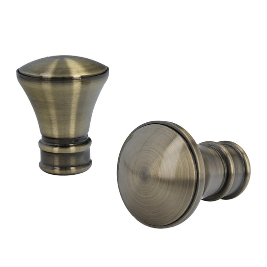 25mm curtain rod, wall-mounted, antique brass finish, 200 cm long.