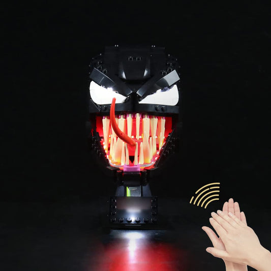 LocoLee LED Lighting Kit Compatible with LEGO Marvel Spider-Man Venom Mask, Light Set Compatible with LEGO 76187 Venom Mask, Lights Compatible with LEGO, Only Lights Set (Voice Control)