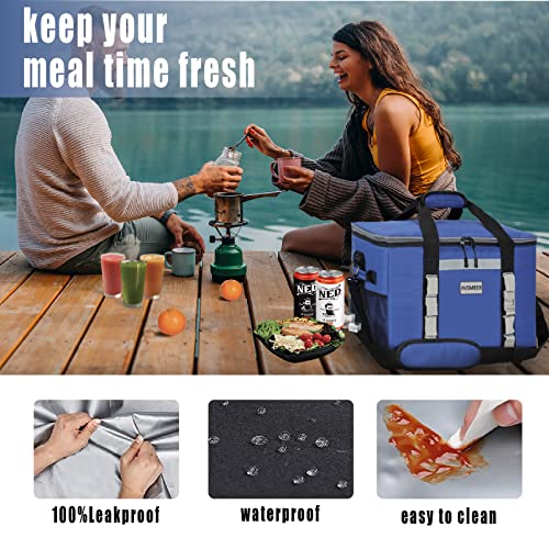 INSMEER 48L Cooler Bag Large Foldable, 65 Can Cooler Bag Thermal Bag Insulated Bag for Drinks, XXL Waterproof Heat Resistant Shopping Bag for Excursion, Picnic, Camping, Hiking, Beach
