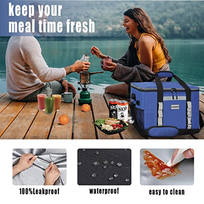 INSMEER 48L Cooler Bag Large Foldable, 65 Can Cooler Bag Thermal Bag Insulated Bag for Drinks, XXL Waterproof Heat Resistant Shopping Bag for Excursion, Picnic, Camping, Hiking, Beach