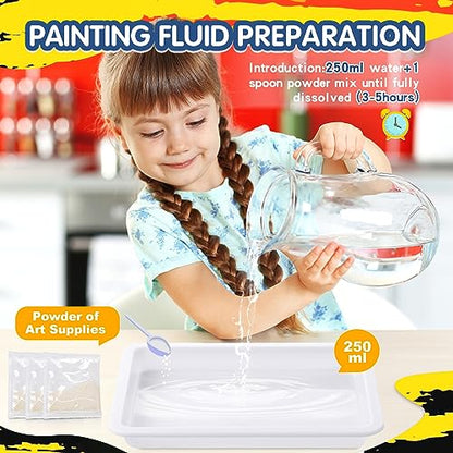Water marbling paint for kids - arts and crafts for girls and boys, craft kits, for children aged 6 years and older...