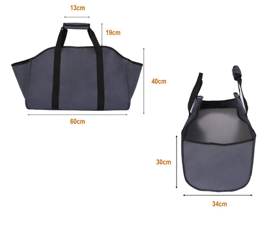 TESSLOVE Firewood Carrier Bag, Linen, Extra Large, Durable, Perfect for Fireplaces, Wood Stoves, Firewood, Camping, Landscaping (1pc, GRAY)